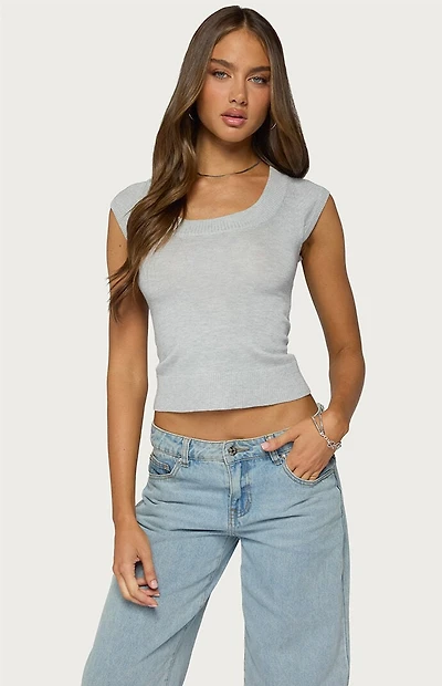 Edikted Somin Knit Scoop Neck Top