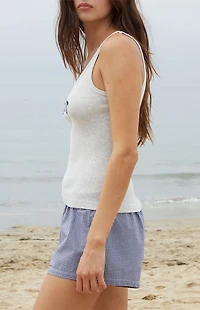 John Galt Silver Newport Embroidered Beyonca Tank Top