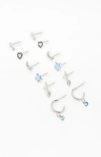 LA Hearts 6 Pack Star Earrings