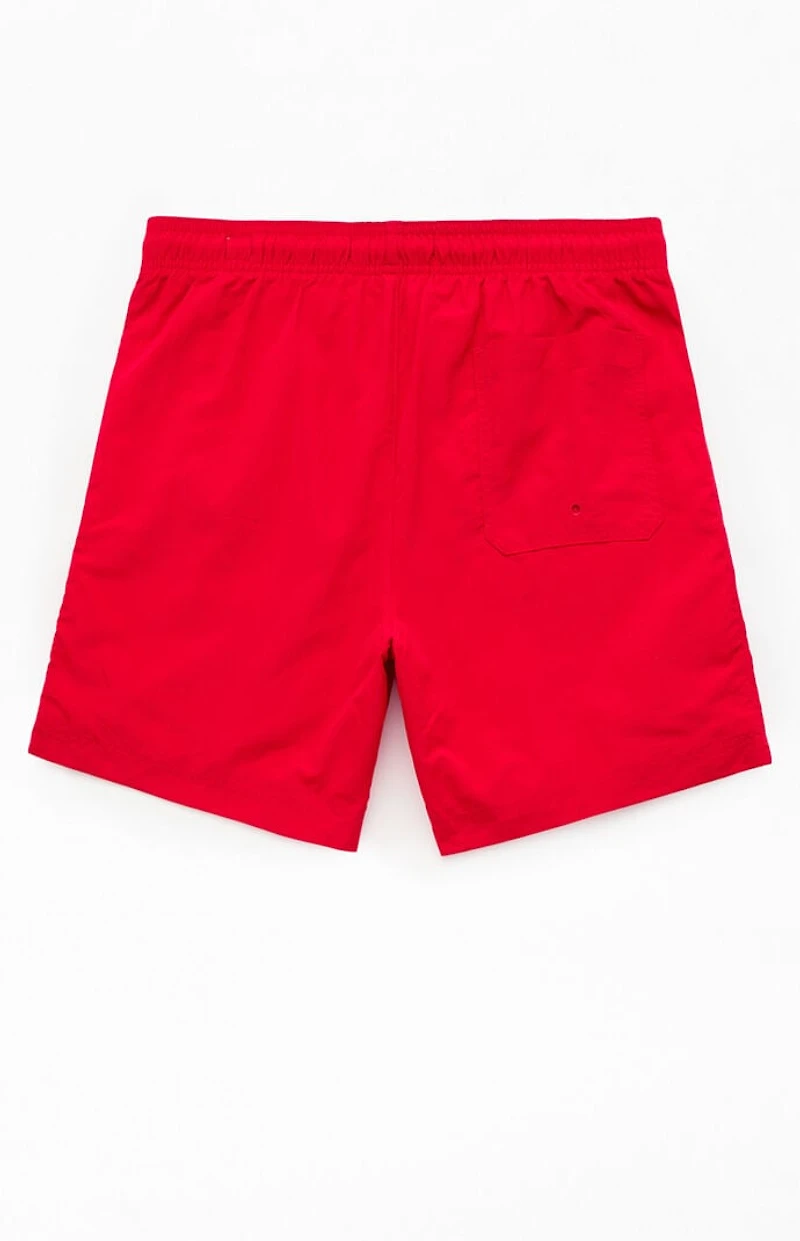 Pacsun Red Collegiate 6.5" Swim Trunks