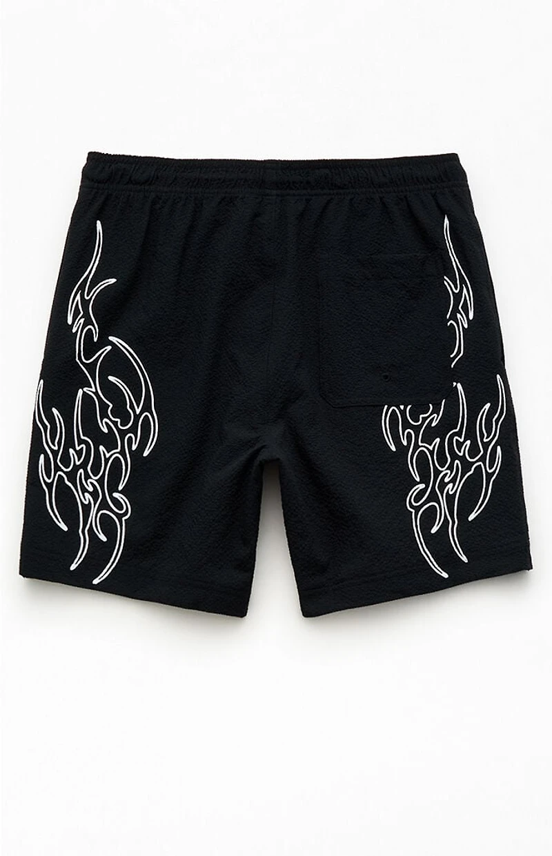 Pacsun Tribe Seersucker 6.5" Swim Trunks