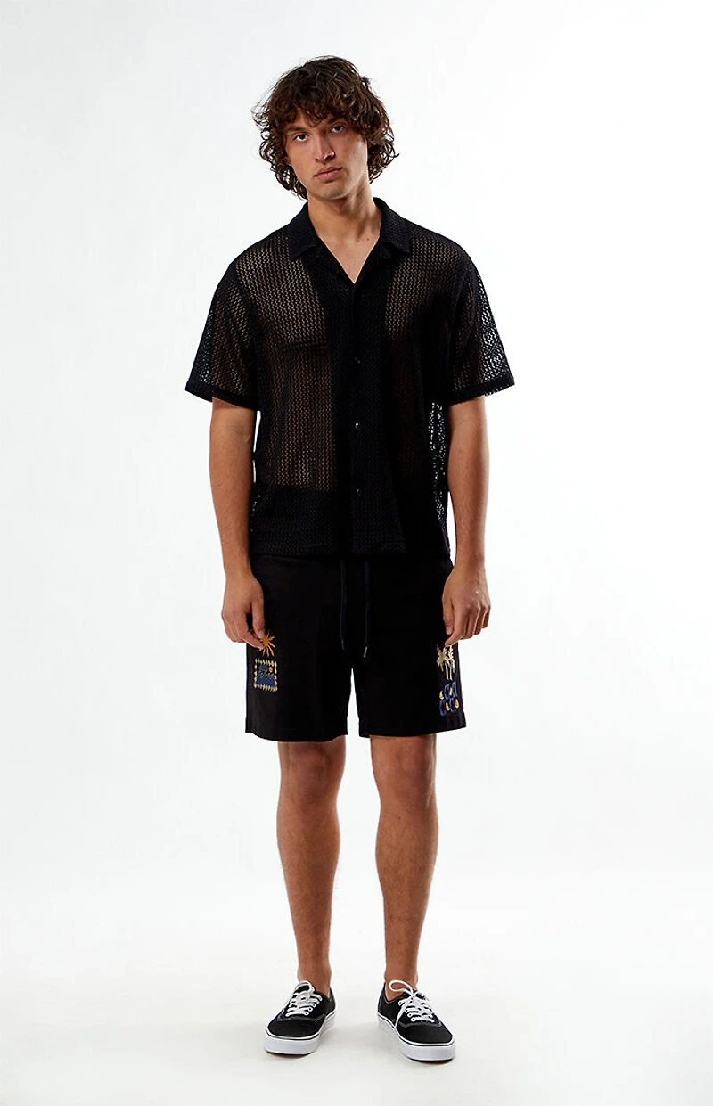 Pacsun Black Lance Oversized Camp Shirt