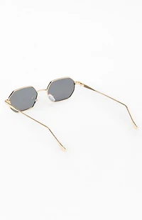 Pacsun Gold Metal Hexagon Frame Sunglasses