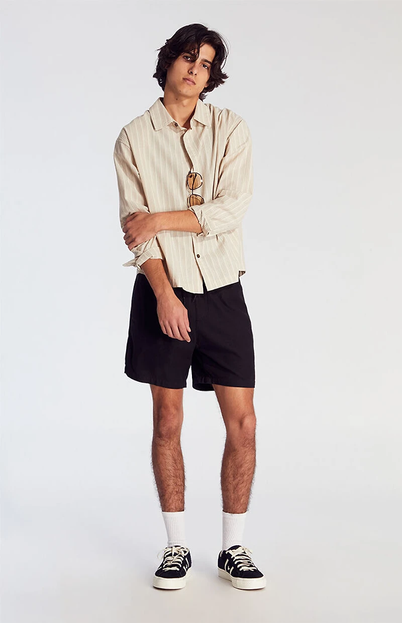 Pacsun Black Cole Slubby Volley Shorts