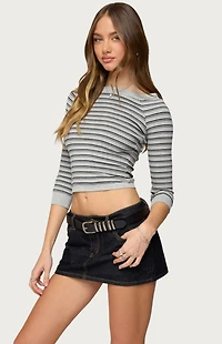 Edikted Imelde Striped Boat Neck Top