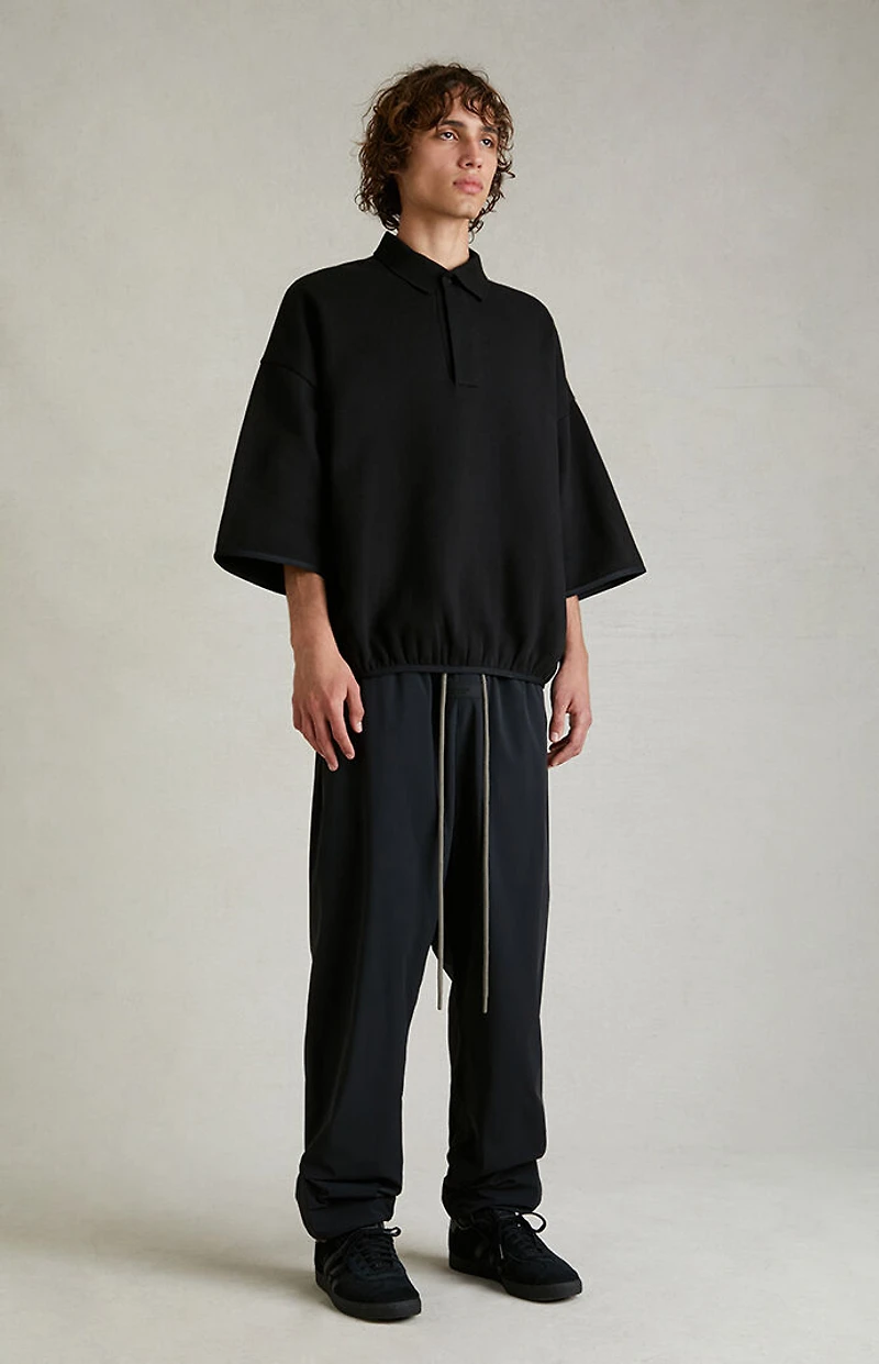 Fear of God ESSENTIALS Black 3/4 Sleeve Polo Sweatshirt