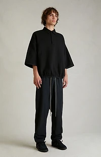 Fear of God ESSENTIALS Black 3/4 Sleeve Polo Sweatshirt