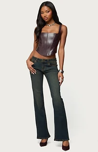 Edikted Shana Faux Croc Corset