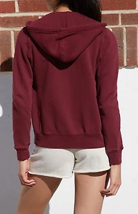 John Galt Burgundy Zip Up Hoodie