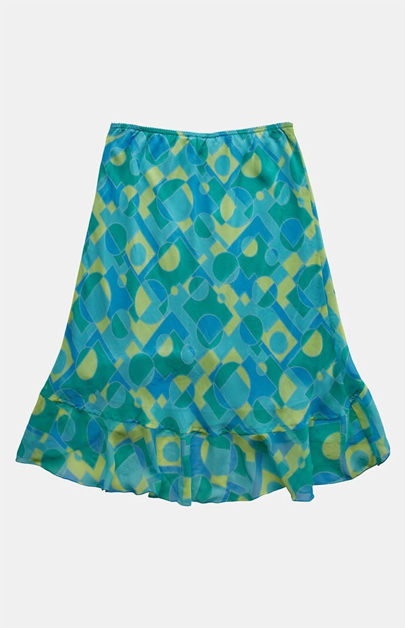 PS VINTAGE Teal 2000s Y2K Midi Skirt