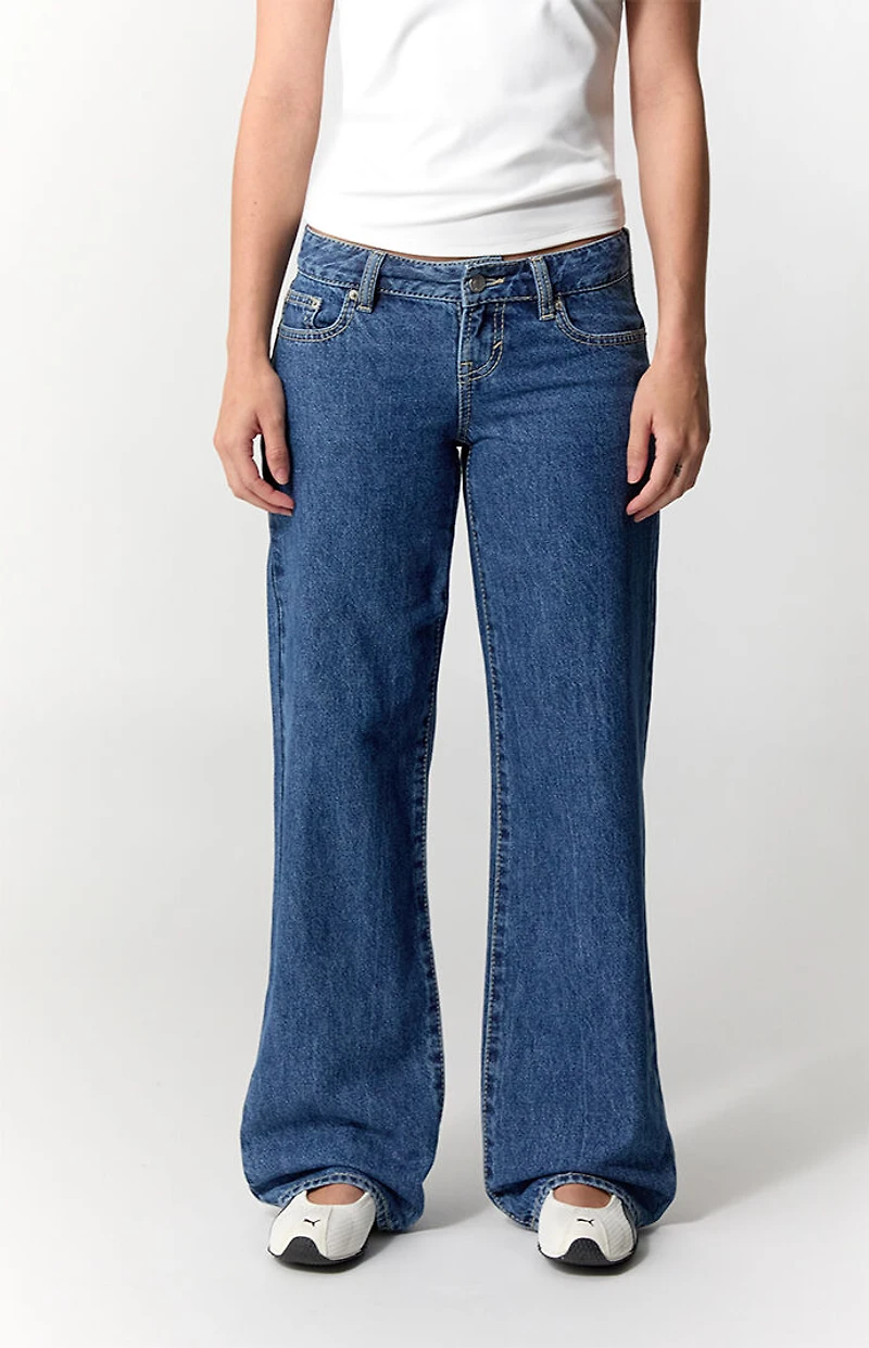 Pacsun Sammy Ultimate Low Rise Straight Leg Jeans Medium Blue