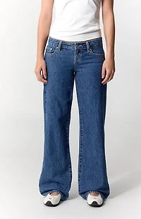 Pacsun Sammy Ultimate Low Rise Straight Leg Jeans Medium Blue