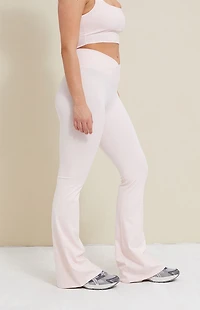 PAC 1980 WHISPER Active Pink Crossover Flare Yoga Pants