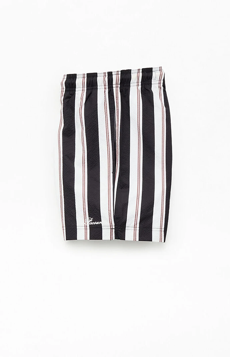Pacsun Basket Dark Striped 4.5" Swim Trunks