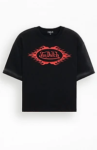 Von Dutch Flame Logo Cropped T-Shirt