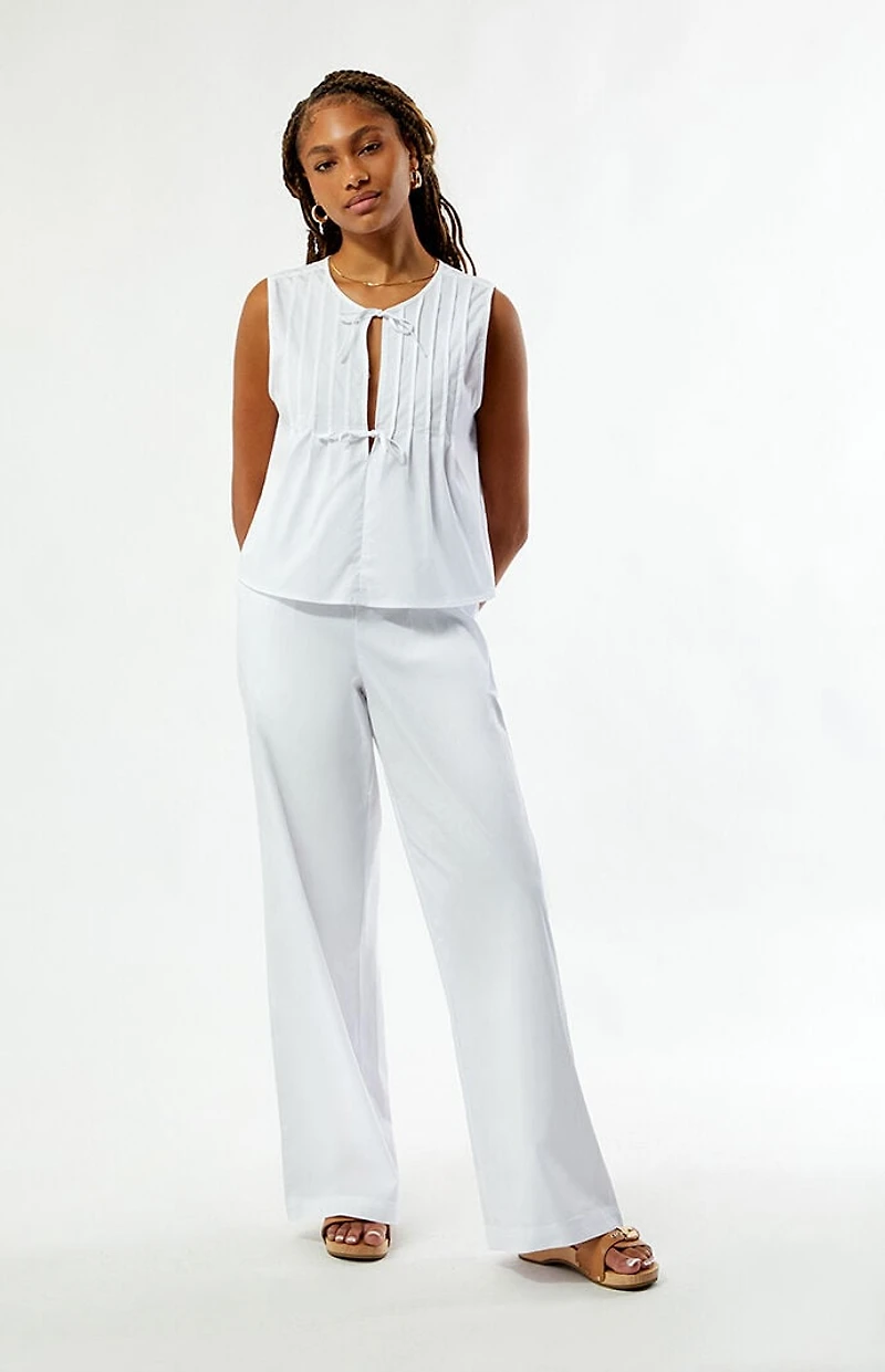 WEWOREWHAT High Waisted Tie Waist Pants