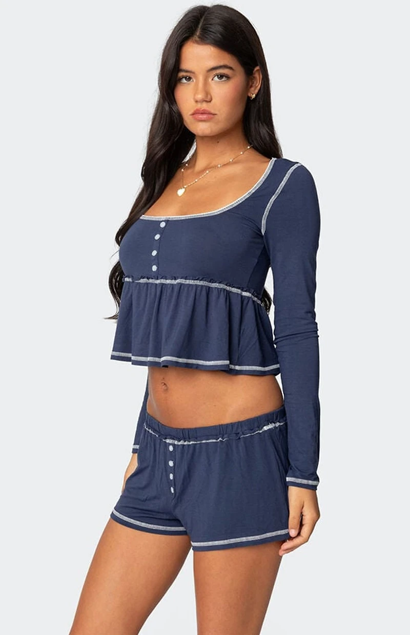 Edikted Arianne Contrast Babydoll Top