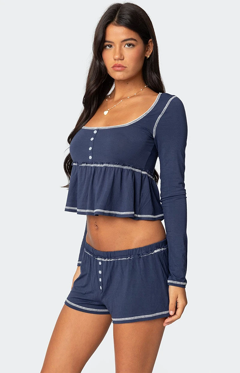 Edikted Arianne Contrast Babydoll Top