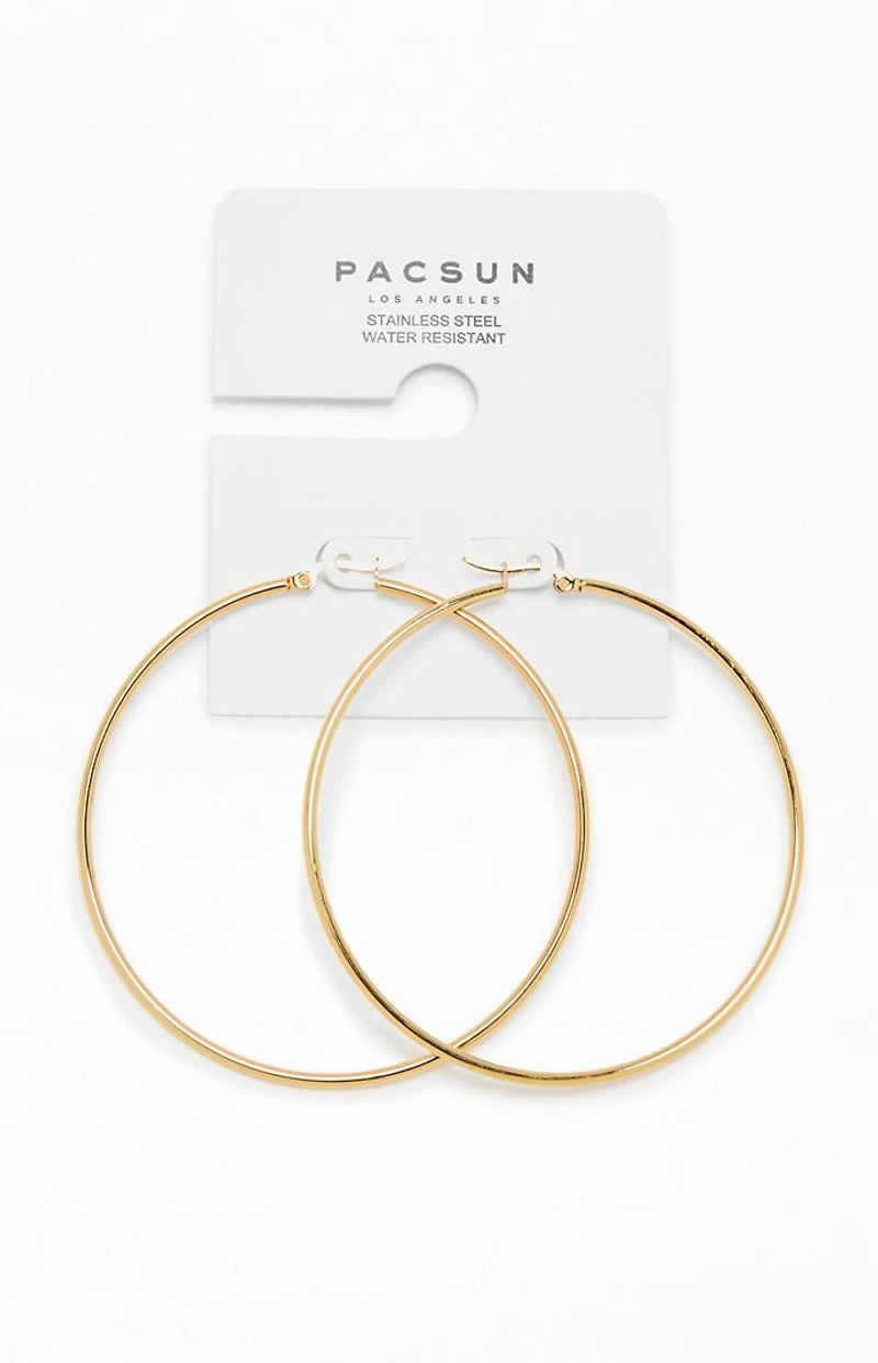 Pacsun Gold Stainless Steel Basic Hoop Earrings