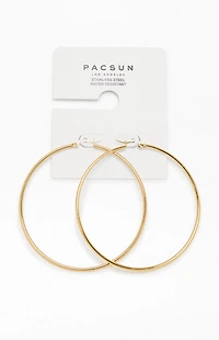 Pacsun Gold Stainless Steel Basic Hoop Earrings