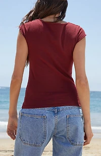 John Galt Burgundy Ella Top