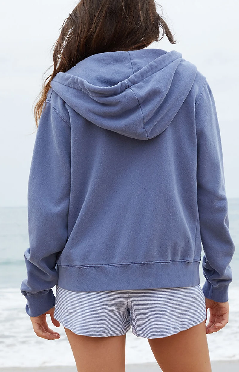 John Galt Light Blue Christy Zip Up Hoodie