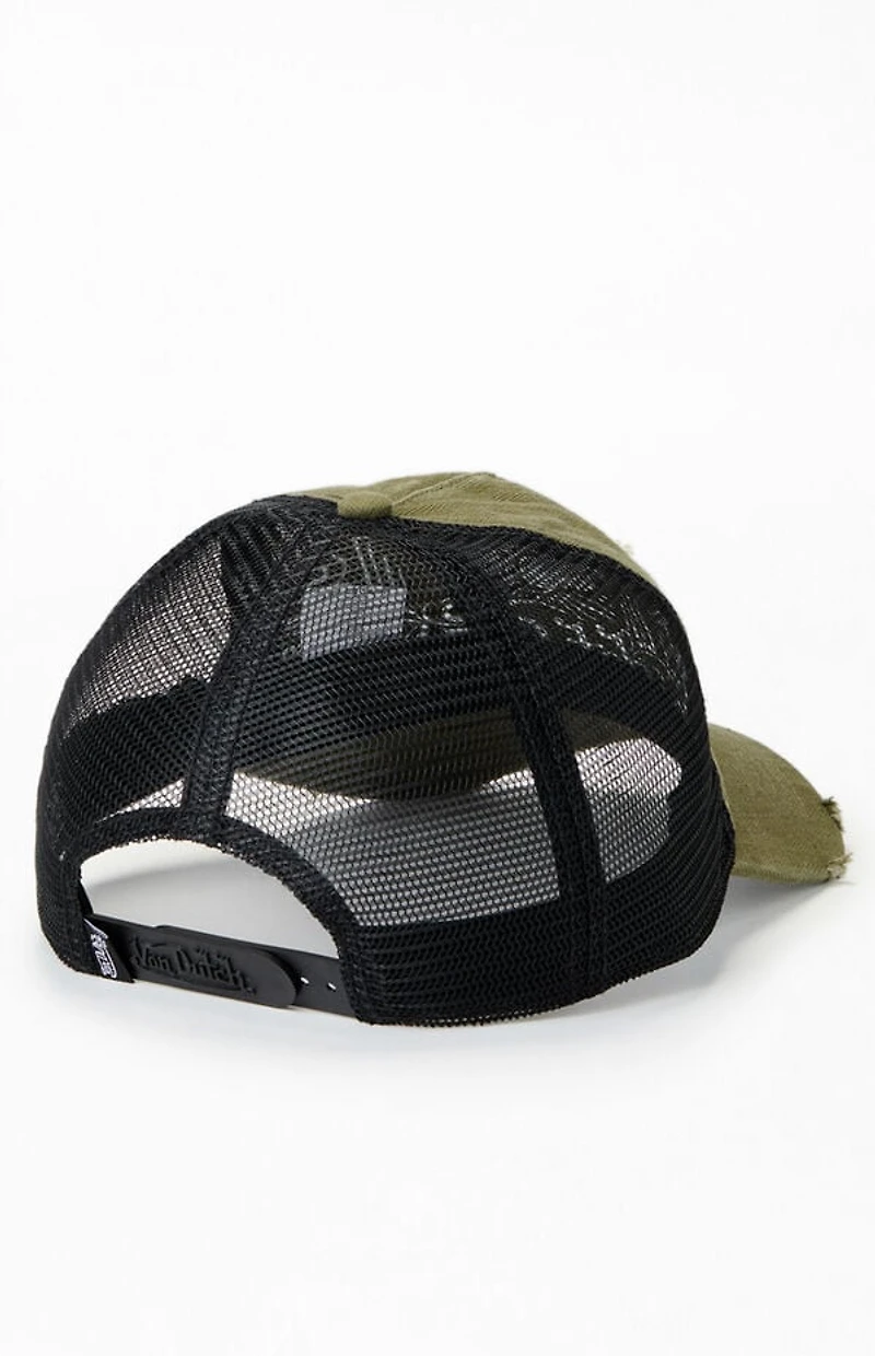 Von Dutch Denim Ripped Trucker Hat