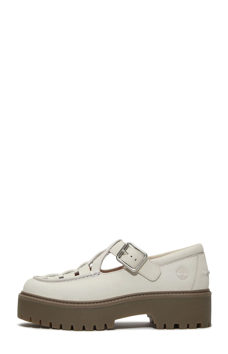 Timberland Women's Natural Nubuck Stone Street Buckle Mary Jane Shoes