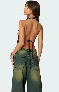 Edikted Studded Open Back Halter Top