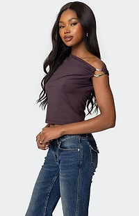 Edikted Abstract Metal Ring Asymmetric Top