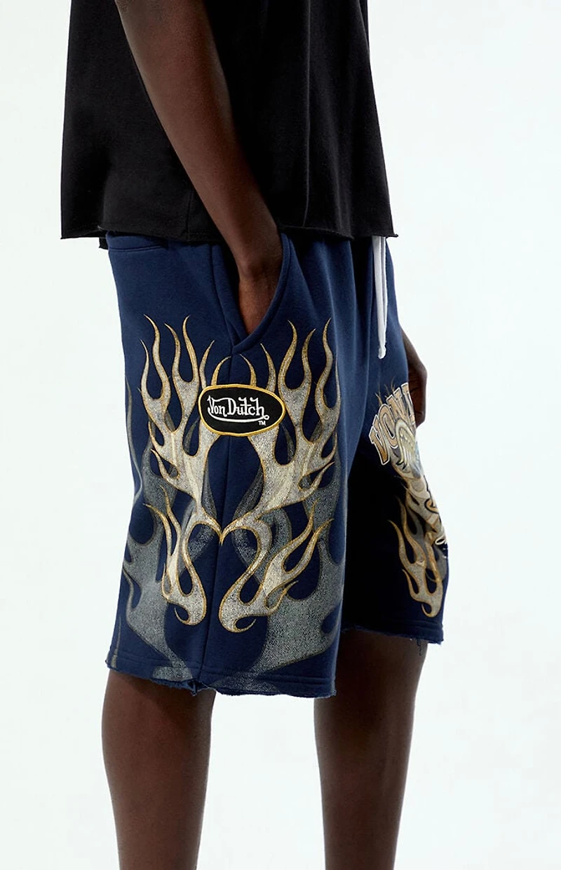 Von Dutch Eyeball Baggy Fleece Sweat Shorts