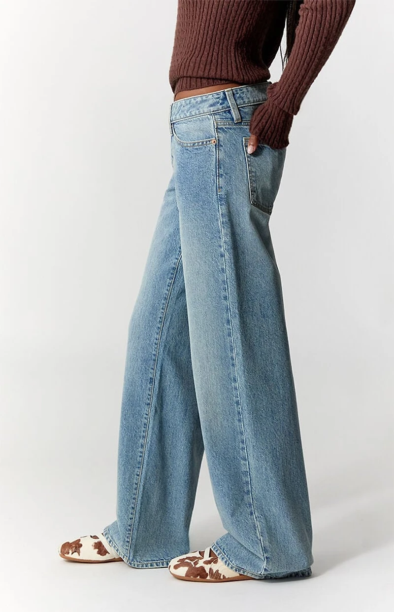 Pacsun Casey Low Rise Baggy Jeans Light Wash Blue