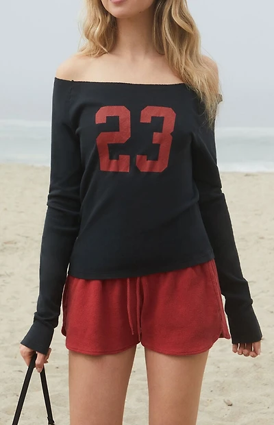 John Galt 23 Long Sleeve Off-The-Shoulder Top