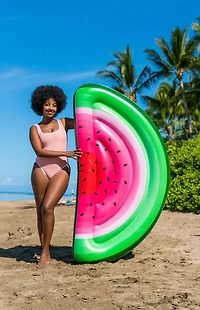 Pool Candy Inflatable Watermelon Half Island Pool Raft