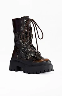 AZALEA WANG Women's Etra Espresso Flatform Booties
