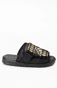Kappa Black & Gold 222 Banda Mitel 1 Slide Sandals