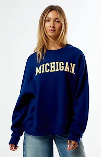 WILD COLLECTIVE x Pacsun University of Michigan Applique Crew Neck Oversized Sweatshirt