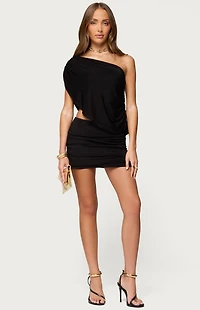 Edikted Fiora One Shoulder Cutout Mini Dress