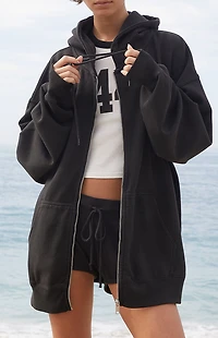 John Galt Black Full Zip Hoodie