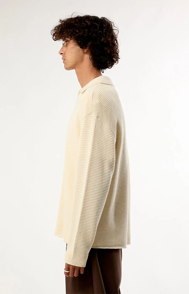 Pacsun Cream Vaughn Polo Sweater