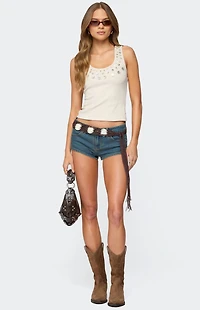 Edikted Shell Button Scoop Tank Top