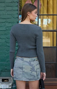 John Galt Camo Cargo Mini Skirt