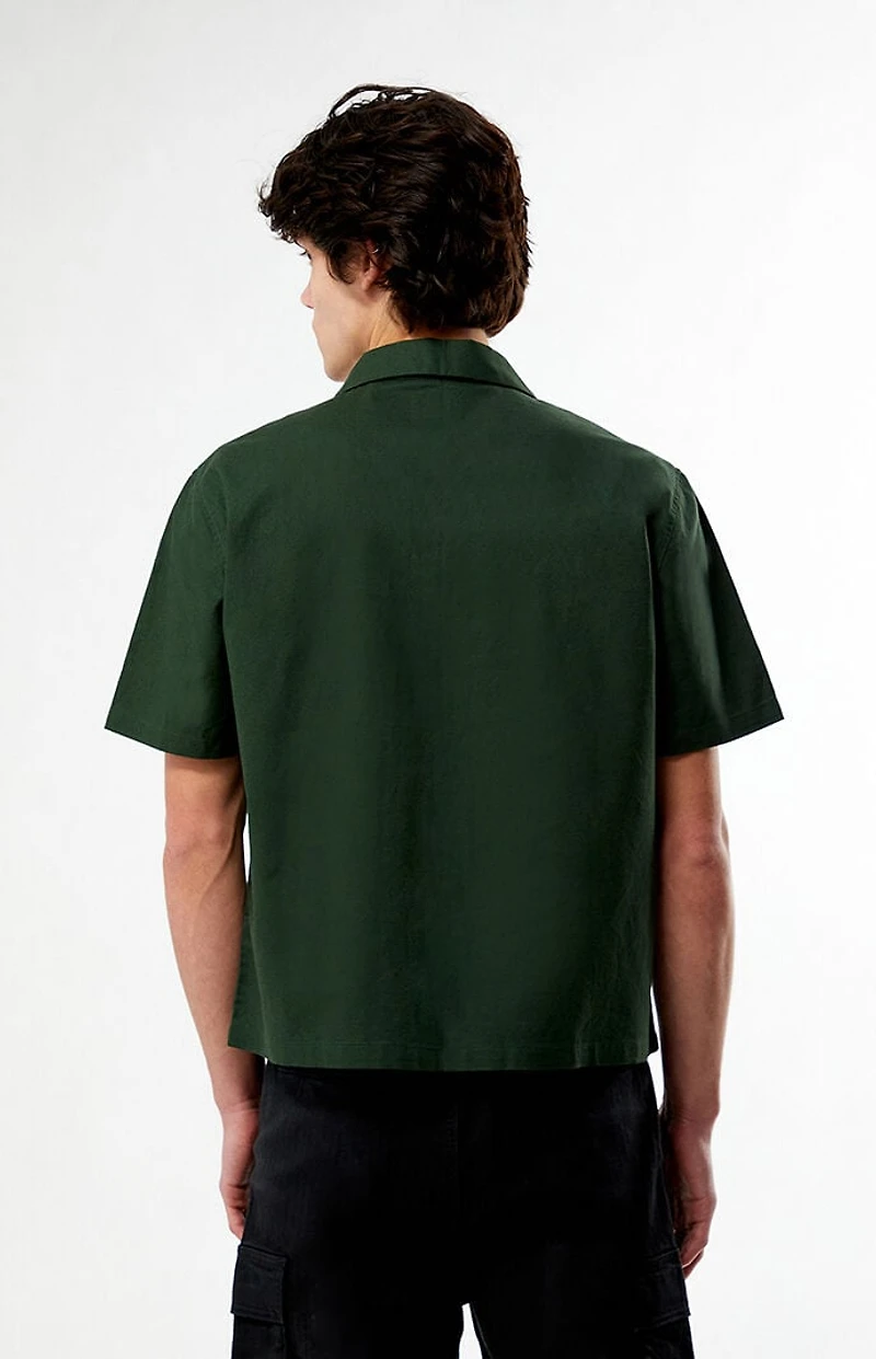 Pacsun Elai Green Linen Camp Shirt