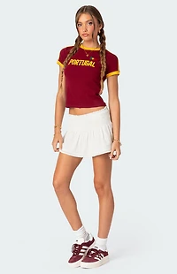 Edikted Camellia Cotton Scrunch Mini Skirt