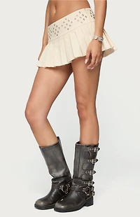 Edikted Lovina Grommet Pleated Mini Skort