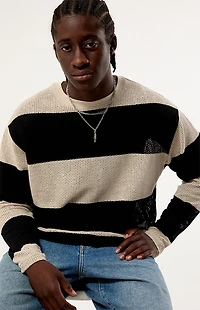 Pacsun Horizon Striped Crochet Long Sleeve T-Shirt