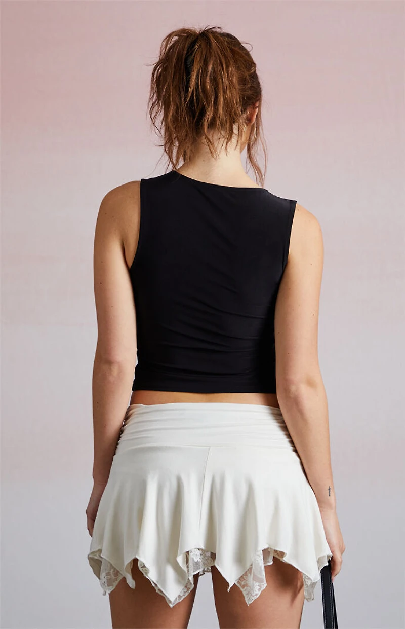 Third Charm Lace Asymmetrical Mini Skort