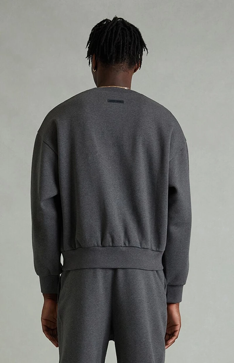Fear of God ESSENTIALS Charcoal Heather Embossed Classic Crew Neck Sweatshirt
