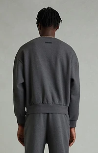Fear of God ESSENTIALS Charcoal Heather Embossed Classic Crew Neck Sweatshirt
