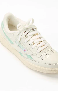 Reebok Women's White & Green Club C Revenge Sneakers